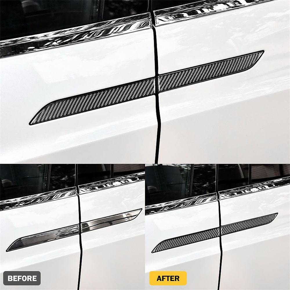 Urethane Carbon Fiber Door Handle Overlay For Model X - Tlyard