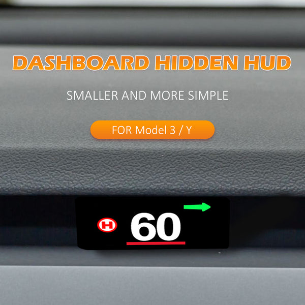 New Small Dashboard Hidden HUD For Model 3 & Y